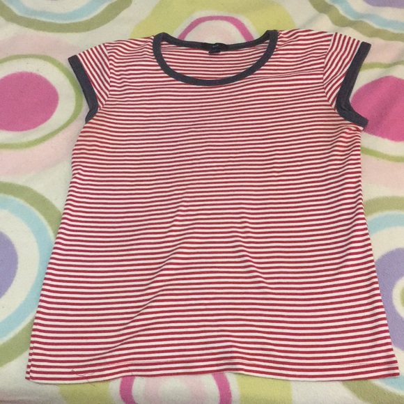 GAP Striped Cap-Sleeved Tee Size L - Picture 1 of 4